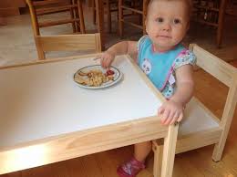 Pared Down Ikea Latt Table And Chairs As Weaning Table Ikea Toddler Table Ikea Baby Toddler Dining