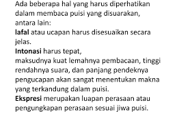 Check spelling or type a new query. Hal Yg Perlu Diperhatikan Dalam Membaca Puisi Kt Puisi