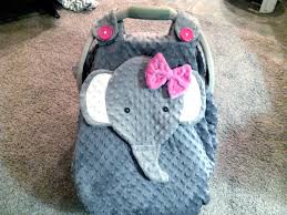 Made To Order Gray Fitted Fleece Elephant Car Seat Canopy With Peek A Boo Opening Don T Like This I D New Baby Products Baby Carseat Canopy Baby Car Seats