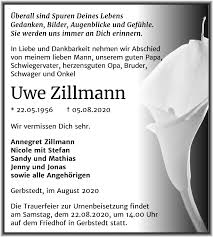 Willkommen auf der offiziellen seite von schauspieler, sprecher und sänger daniel zillmann. Traueranzeigen Von Uwe Zillmann Www Abschied Nehmen De