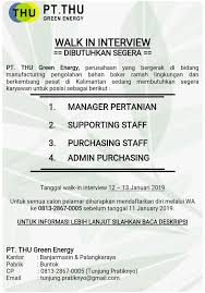 Hr & general affair kriteria yang dibutuhkan: Lowongan Kerja Pt Thu Green Energy Smk Negeri 1 Kumbe