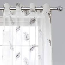 4.5 out of 5 stars. Home Beyond White Embroidery Pattern Sheer Curtains Voile Window Sheer Curtains With Grommets Set Of 2 Panels 52 Inches Wide 84 Inches Long Sheers Home Urbytus Com