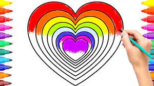 6 free printable heart templates. Draw Rainbow Hearts For Baby Rainbow Heart Coloring Book Heart Coloring Pages Coloringpainting 14 Youtube