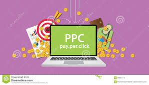 Ppc Pay Per Click Business Illustration With Gold Money Coin