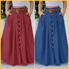 2022 XXS-5XL Women High Waist Vacation Party Full Length Skirt Oversized  Baggy Maxi Skirts | Wish