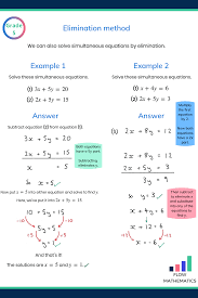 Simultaneous Equations Elimination Method 1 Simultaneous Equations Studying Math 10th Grade Math Worksheets