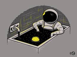 Space Bath For An Infinite Relax Astronauts Space Universe Stars Grey Fun Clever Vectors Illustration Gebe Astronaut Art Astronaut Drawing Space Art