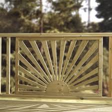 Measure, mark and cut pickets. Sunrise Sunburst Decking Panel Green Pressure Treated Burst Of Sunshine 5055184578543 Ebay Decking Panels Porch Railing Designs Deck Designs Backyard