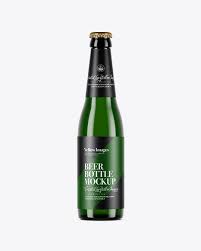 Download Green Glass Bottle With Lager Beer Mockup In Bottle Mockups On Yellow Images Object Mockups Green Glass Bottles Lager Beer Bottle Mockup