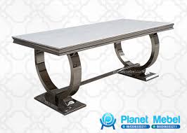 ∙ promo pengguna baru ∙ kurir instan ∙ bebas ongkir ∙ cicilan 0%. Meja Makan Marmer Modern Kaki Stainless Planet Mebel Jepara