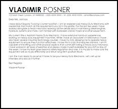 Heavy Duty Mechanic Cover Letter Sample Cover Letter Templates Examples