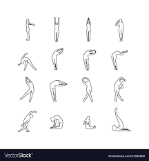 Yoga Poses Set Outline Sketch Vector Image On Vectorstock How To Draw Hands Outline Yoga Poses