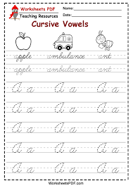 Uppercase cursive practice worksheets to enrich your handwriting without tears® cursive curriculum. Worksheets Pdf Download Pdf Https Worksheetspdf Com Alphabet Cursive Vowels Lower And Uppercase Facebook