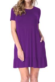 Purple Draped Short Sleeve Casual Dress Shirt In In 2020 Purple Dress Shirt Swing Tunic Dress Rainbow Dress