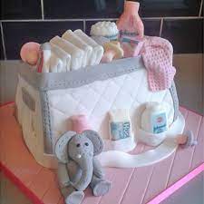 Baby Changing Bag Cake By Victoria Malm Snowden For More Baby Shower Ideas Please Visit Http Www Craft Baby Shower Cake Topper Bag Cake Baby Shower Cookies