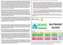 Ehg Nutrient Guide Online Hydroponics Shop