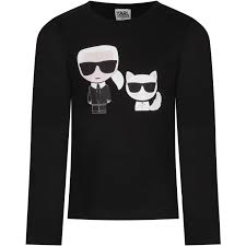 best price on the market at italist karl lagerfeld kids karl lagerfeld kids black girl t shirt with colorful choupette and karl lagerfeld