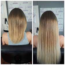 Before And After 20 Inches Of Premium Nano Extensions Expertly Installed And Blended By Hair Flair Extensions Nano L Human Hair Extensions Hair Human Hair