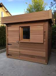 abri de jardin barbizon toit plat ossature bois cedre rouge abri de jardin garage bois toit plat abri jardin leroy merlin