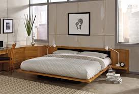 Monkeypod headboard and king platform bed with floating nightstands. The Floating Platform Bed Great Looks Amazing Design Haiku Designs