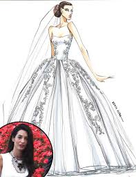 See Designer Sketches Of Amal Alamuddin S Dream Wedding Dress Wedding Dress Sketches Dress Sketches Fashion Design Sketches