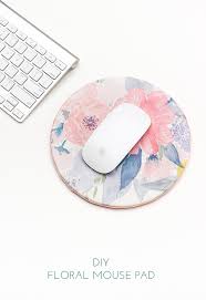 Diy Floral Mouse Pad For Spring Dollar Store Crafts Diy Dollar Store Crafts Diy Mouse Pad