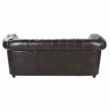 Gepolstertes Sofa 3 Sitzer Aus Leder Mokka Chesterfield Chair Storage Bench Accent Chairs