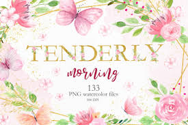 Download free png of watercolor rose flower border png in blue by adj about watercolor flower border, art, artwork, attractive and blank space 2472924. Watercolor Floral And Butterfly Tenderly Collection In Illustrations On Yellow Images Creative Store
