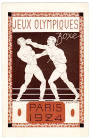 The symbol itself depicts five interlocking rings, each in five colors: Juegos Olimpicos Paris 1924 Olympic Games Summer Olympic Games Olympic Poster