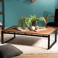 La table basse industrielle : Table Basse Industrielle Teck Recycle Swing Tables Basses Pier Import