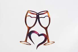 4.6 out of 5 stars. Wine Glasses W Heart Metal Wall Art Bar Or Kitchen Decor Etsy