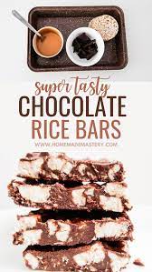 5 Ingredient Healthy Chocolate Rice Cake Bars Homemade Mastery Recipe Healthy Recipes Easy Snacks Healthy Dessert Recipes Healthy Snacks Recipes