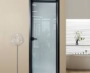 Puertas de aluminio modernas personalizadas, diseño de casa, hotel, baño  interior, puerta abatible de vidrio esmerilado templado de aluminio