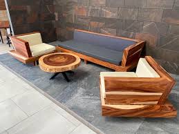 Sin dejar de lado el diseño minimalista, art déco y modernista. Juego De Sala En Parota Muebles De Parota Sala De Madera Muebles Sala