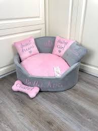 gray and baby pink princess dog bed personalized pet bed cat etsy dog bed luxury princess dog bed dog bed
