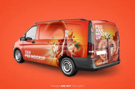 Realistic Panel Van Psd Mockup Back Perspective View Mockup Van Mockup Psd