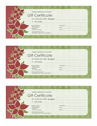 Holiday Gift Certificate Poinsettia Design 3 Per Page Templat Gift Certificate Template Christmas Gift Certificate Template Free Gift Certificate Template