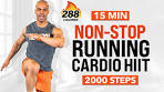 15 MIN Nonstop Indoor Running Cardio HIIT Workout (2000 ...