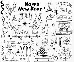Christmas Doodles Clipart Happy New Year Christmas Doodles Etsy Christmas Doodles How To Draw Hands Bullet Journal Doodles