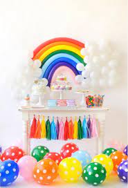 Rouge, orange, jaune, vert, bleu clair, indigo et violet. Idee Deco Anniversaire Sous L Arc En Ciel Rainbow Birthday Party Colorful Birthday Party Rainbow Birthday