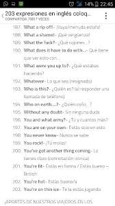 Coloquiales Lengua Espanola Vocabulario En Ingles Expresiones En Ingles