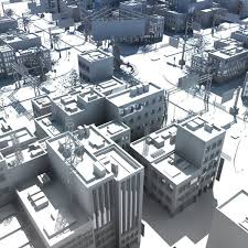3ds Max Highstreet City Road 3d Model Paper City City City Road