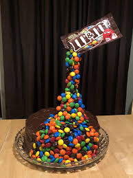 Anti Gravity M M Cake Used Wooden Dowel And Chocolate Wafer Melts For The Pour Gravity Cake Cool Birthday Cakes Chocolate Wafers