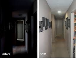 1 10 Sun Glo Tubular Skylight With A Light Kit For Night Use This Hallway Was Transformed From Dingy Black To Bright W Solar Tubes Tubular Skylights Skylight