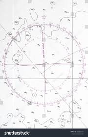Navigation Chart Fragment Compass Deviation Symbol Stock