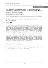 PDF) Characteristics of mask adherence in low and medium-income countries  and high-income countries: Results from round II of the global COVIDiSTRESS  survey