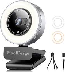 Amazon.com: PixelForge 2K Webcam for PC with Microphone & Light & Privacy  Cover, Web Camera for Desktop ComputerLaptopMonitorMac, USB Streaming  Camera for ZoomSkypeTeamsVideo CallingStudying and Conference :  Electronics