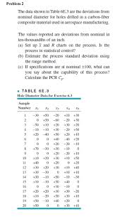 Solved Problem2 The Data Shown In Table 6e 3 Are The Devi