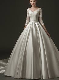 Nicholas cathedral in monaco with grace wearing that most famous of wedding dresses. Luxury French Satin V Neck Grace Kelly Inspired Empire Wedding Gown