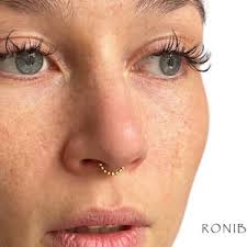 Moonstone septum ring rose gold filled, simple septum hoop, septum piercing  in 16 gauge, 18 gauge, 20 gauge, septum diameter 8mm, 9mm, 10mm